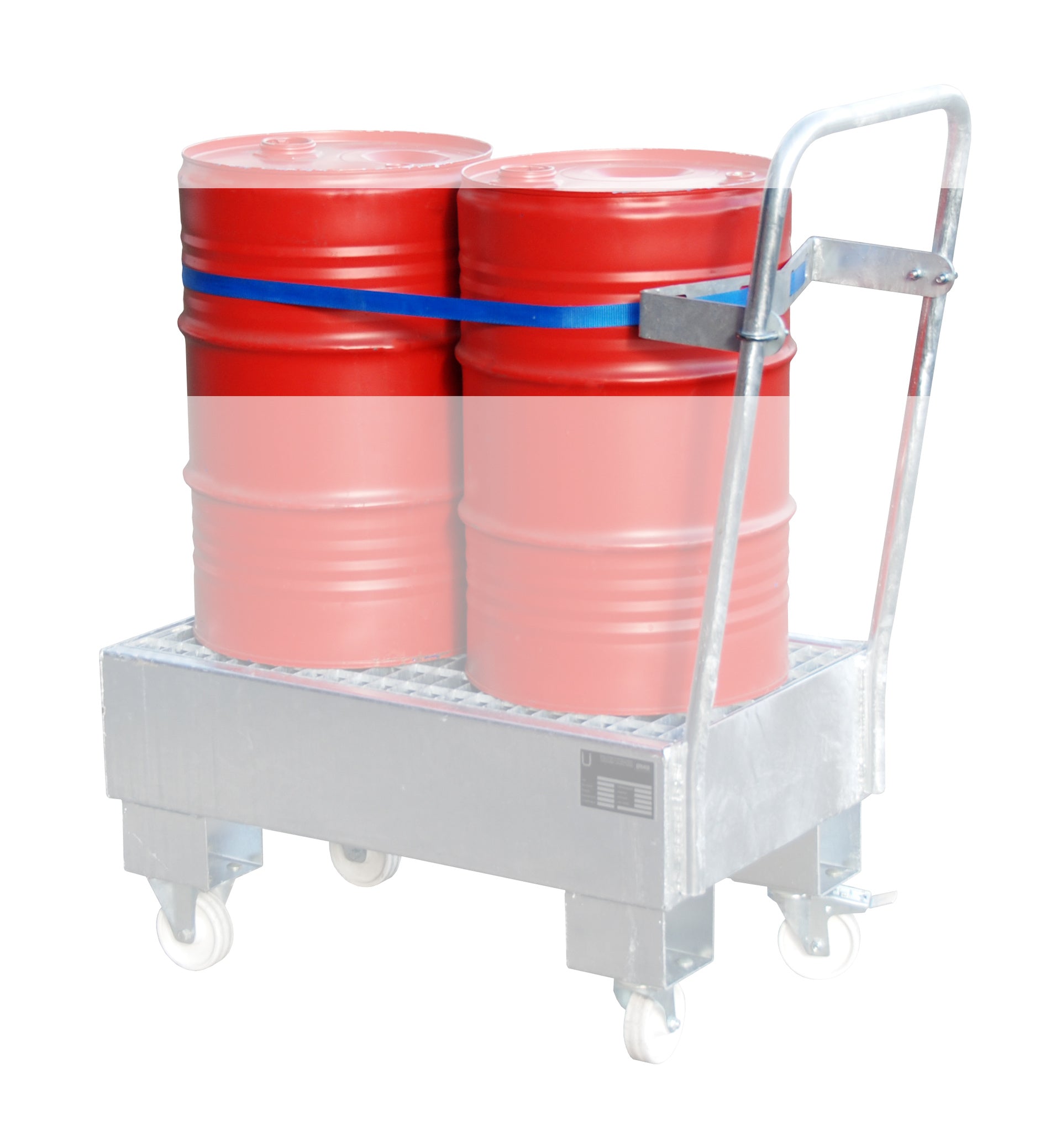 Fixture and tension belt for 2 x 60 Litre Drums