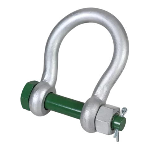 Green Pin® BigMouth® Bow Shackle with Safety Nut and Bolt Pin