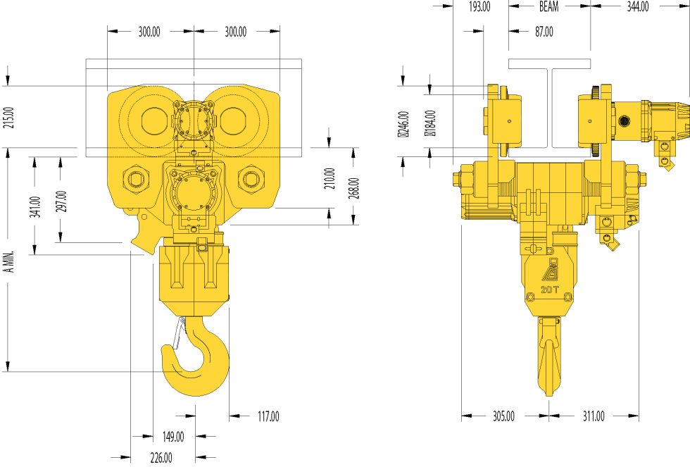 Air Monorail Trolley Hoist