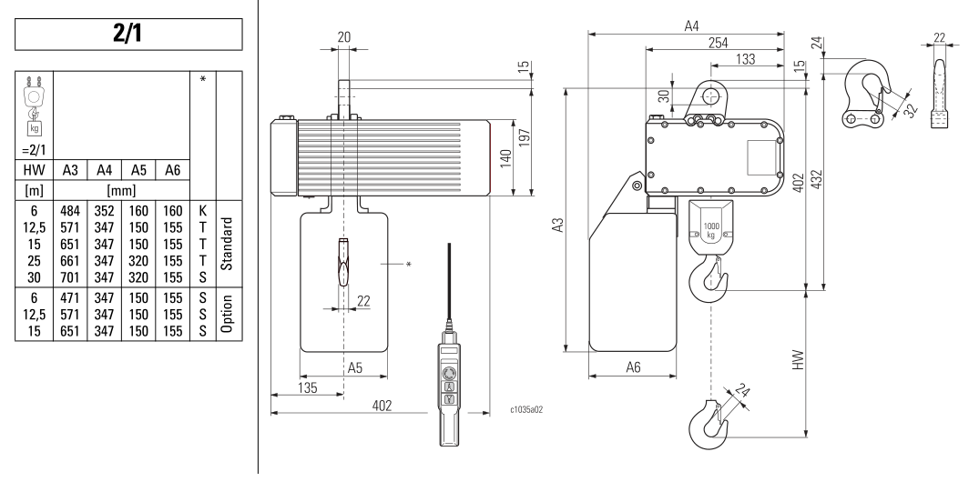 Stahl ST Electric Chain Hoist (1000Kg)