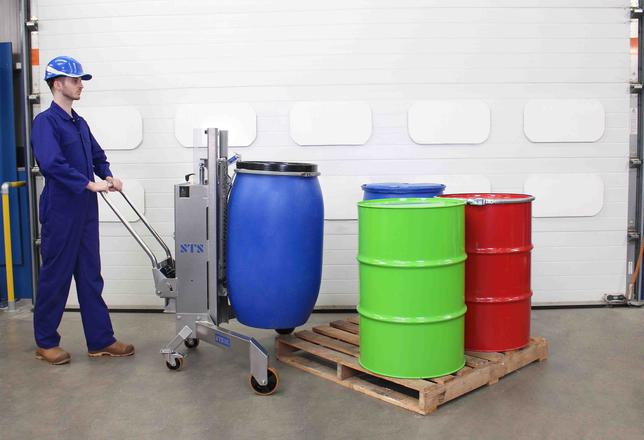 STS Corner Drum Lifting Trolley Stainless Steel
