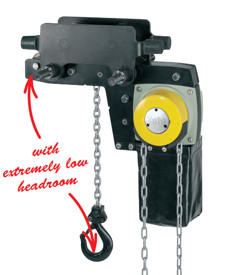 Yalelift 360 Low Headroom Hand Chain Hoist with Integrated Trolley