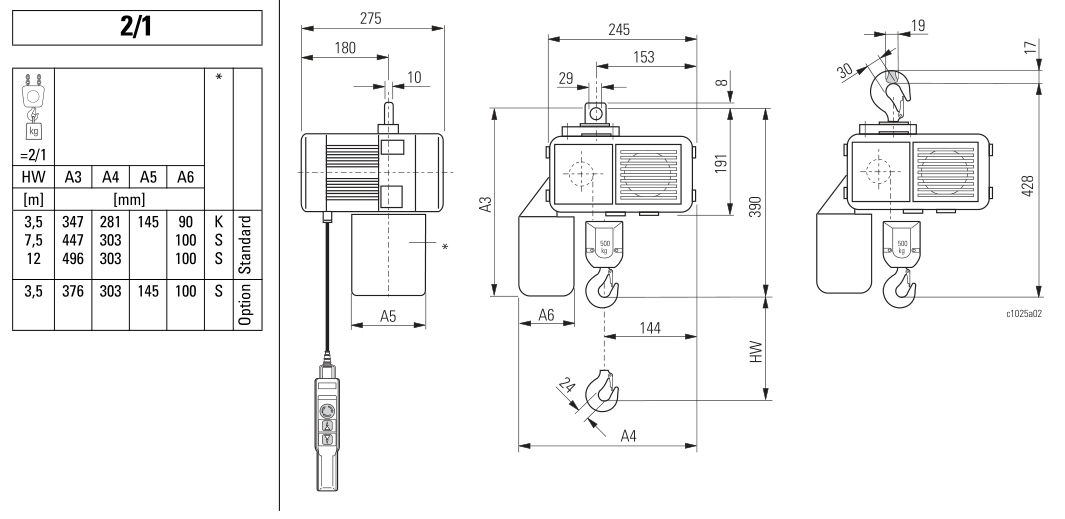 Stahl ST Electric Chain Hoist (500Kg)