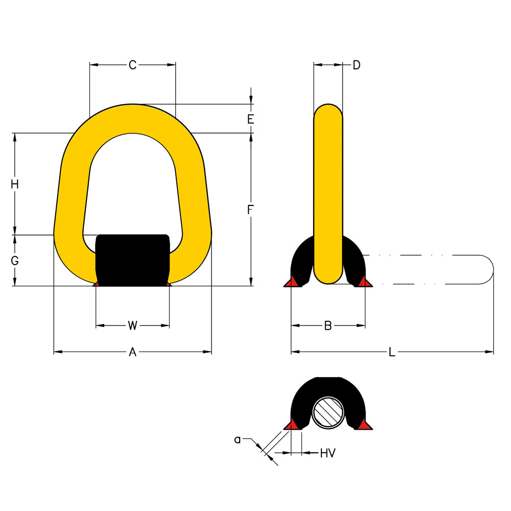 8-0573 Classic Weld On Lifting Point without Spring