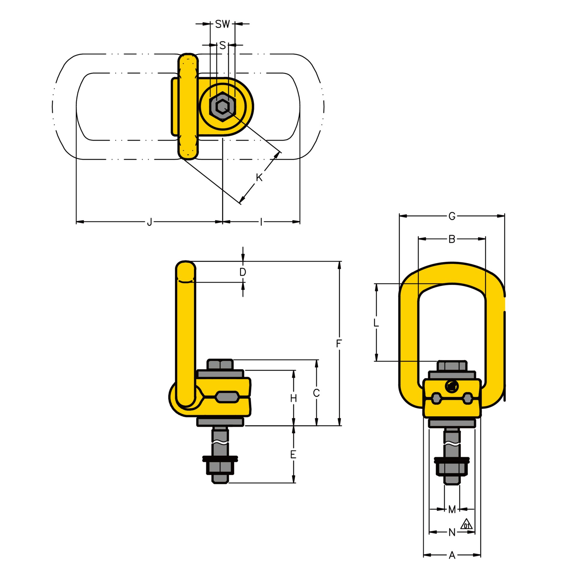 8-211L Digital Lifting Point - Long Bolt
