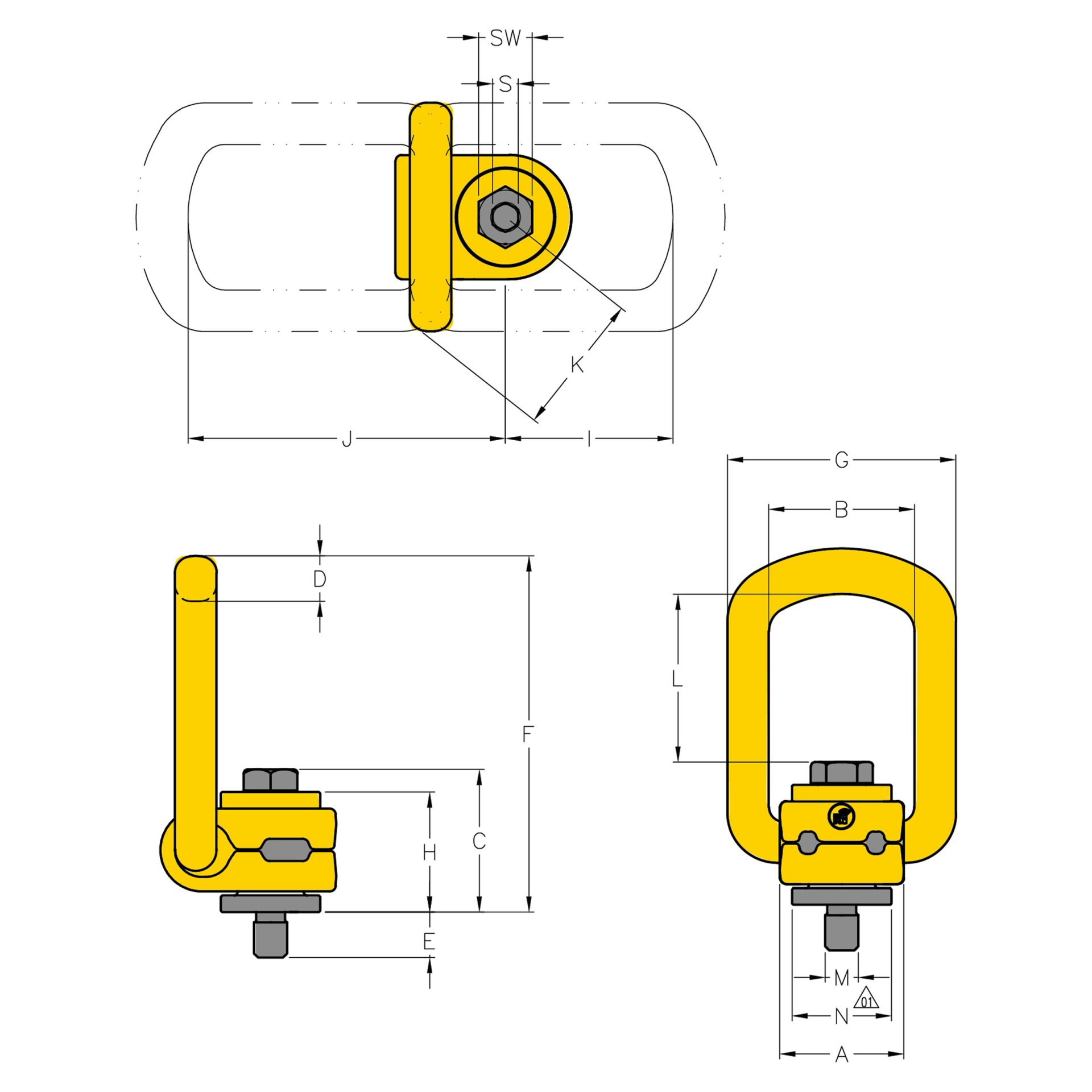 8-211 Digital Lifting Point - Metric Thread