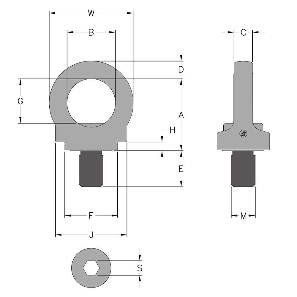 8-S291 Stainless Steel  Eye Point - Metric Thread