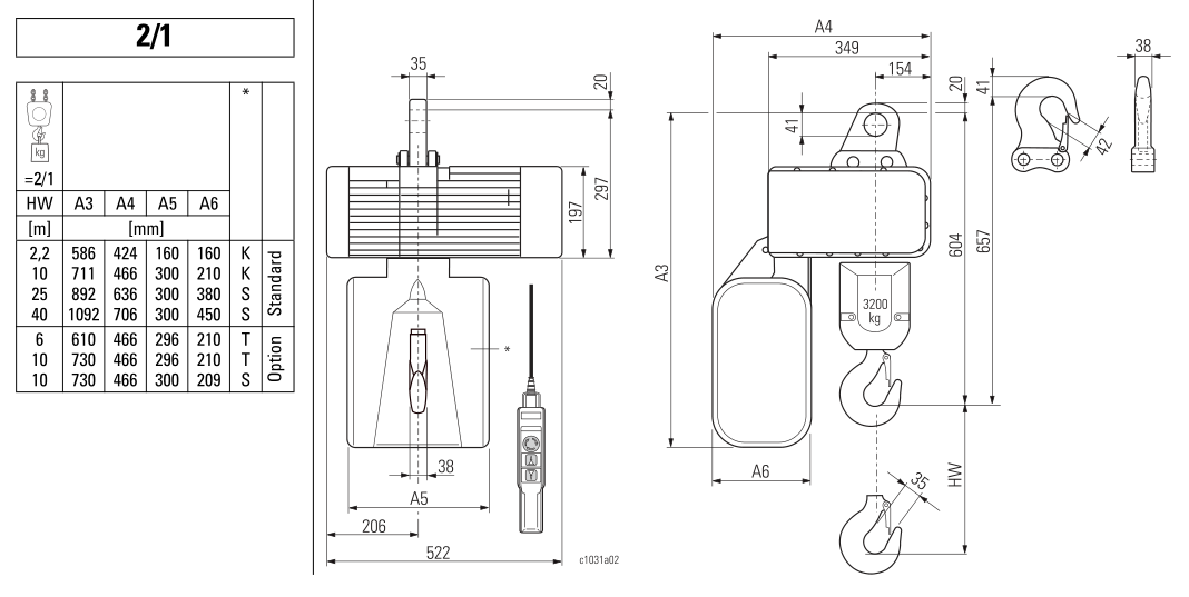 Stahl ST Electric Chain Hoist (1600Kg)