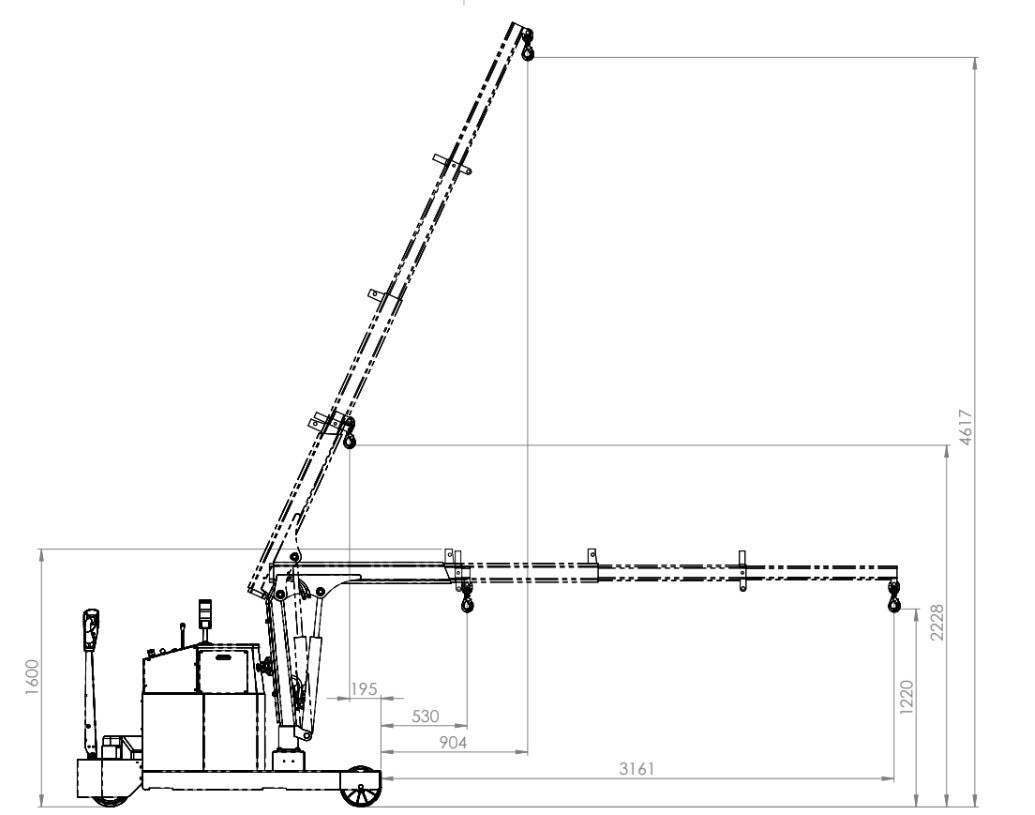 DETAILED DRAWING HYDRAULIC PORTABLE CRANE ATLAS 1TE3R