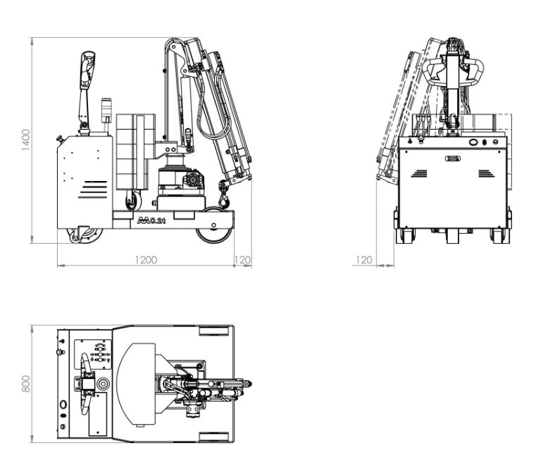DRAWING FULL ELECTRIC SWIVEL CRANE ORBIT 200ER LIFTING CAPACITY 200 KG