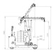 DRAWING SELF PROPELLED 1 TON SWIVEL CRANE FLEX G1000DBL RETRACTED ARM