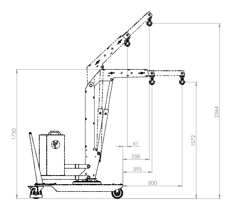 DRAWING SIDE VIEW MINI CRANE 01B5P