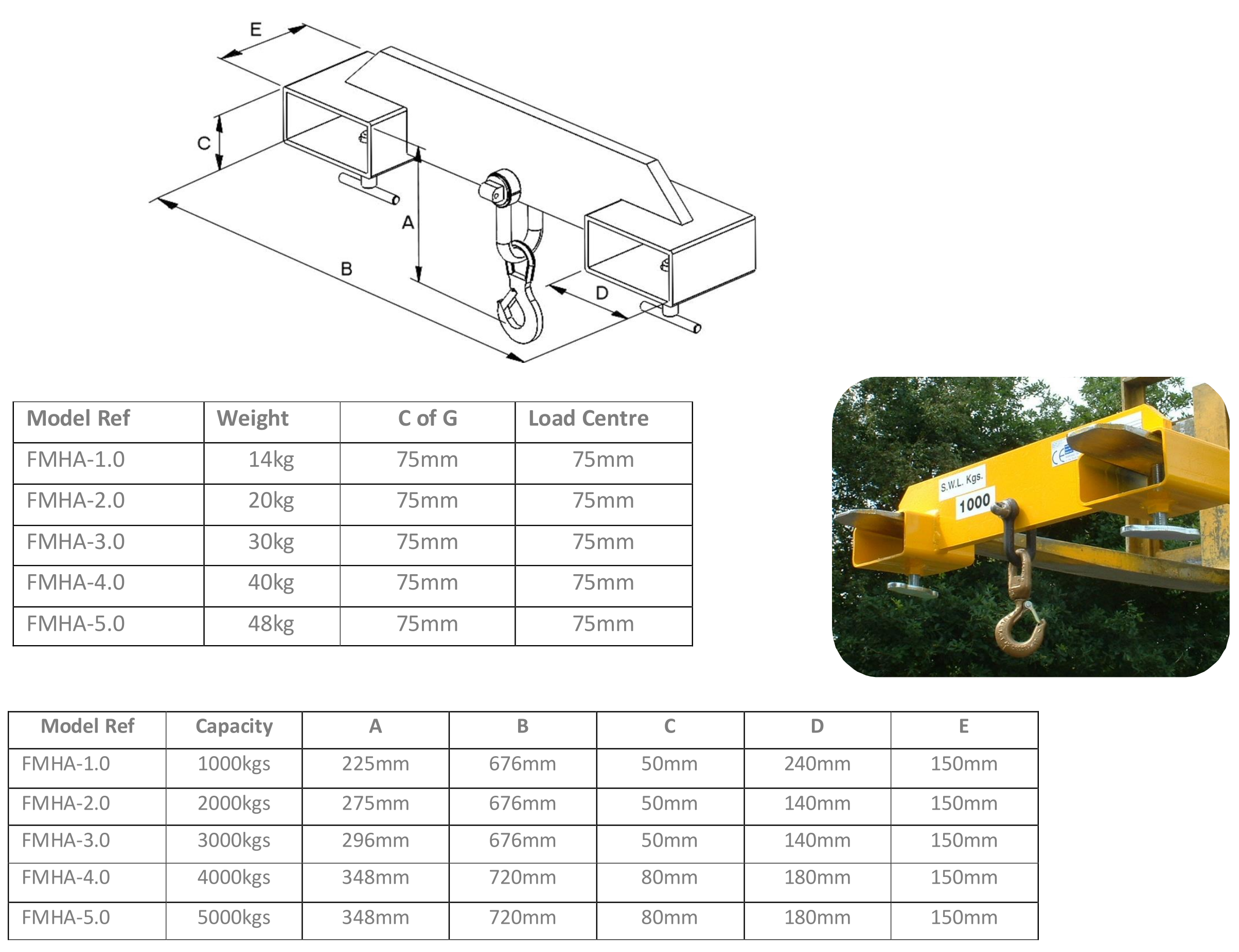 Forklift Hook - Adjustable
