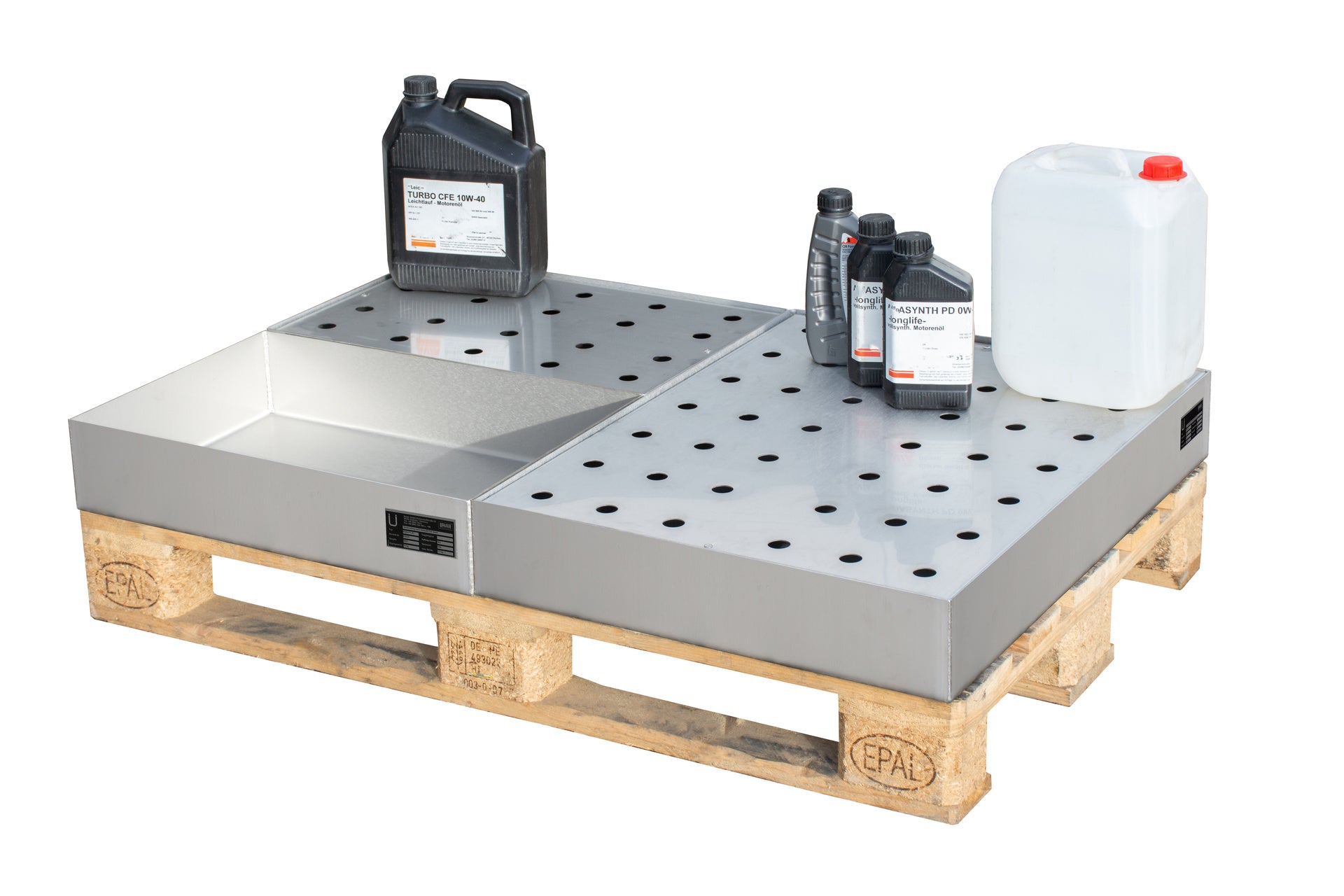 Spill Tray for Small Cans for Use on Pallets KGW-P 2/M V4A