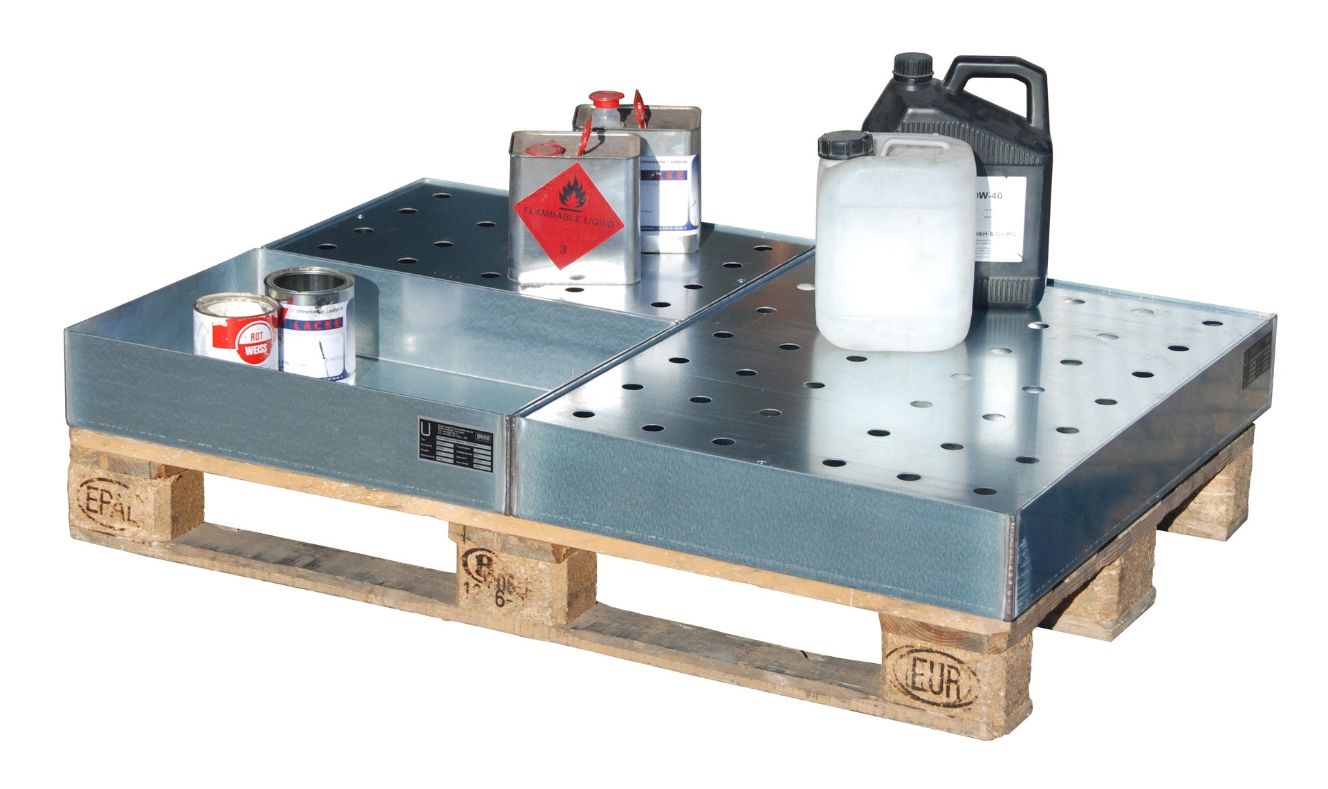 Spill Tray for Small Cans for Use on Pallets KGW-P 3