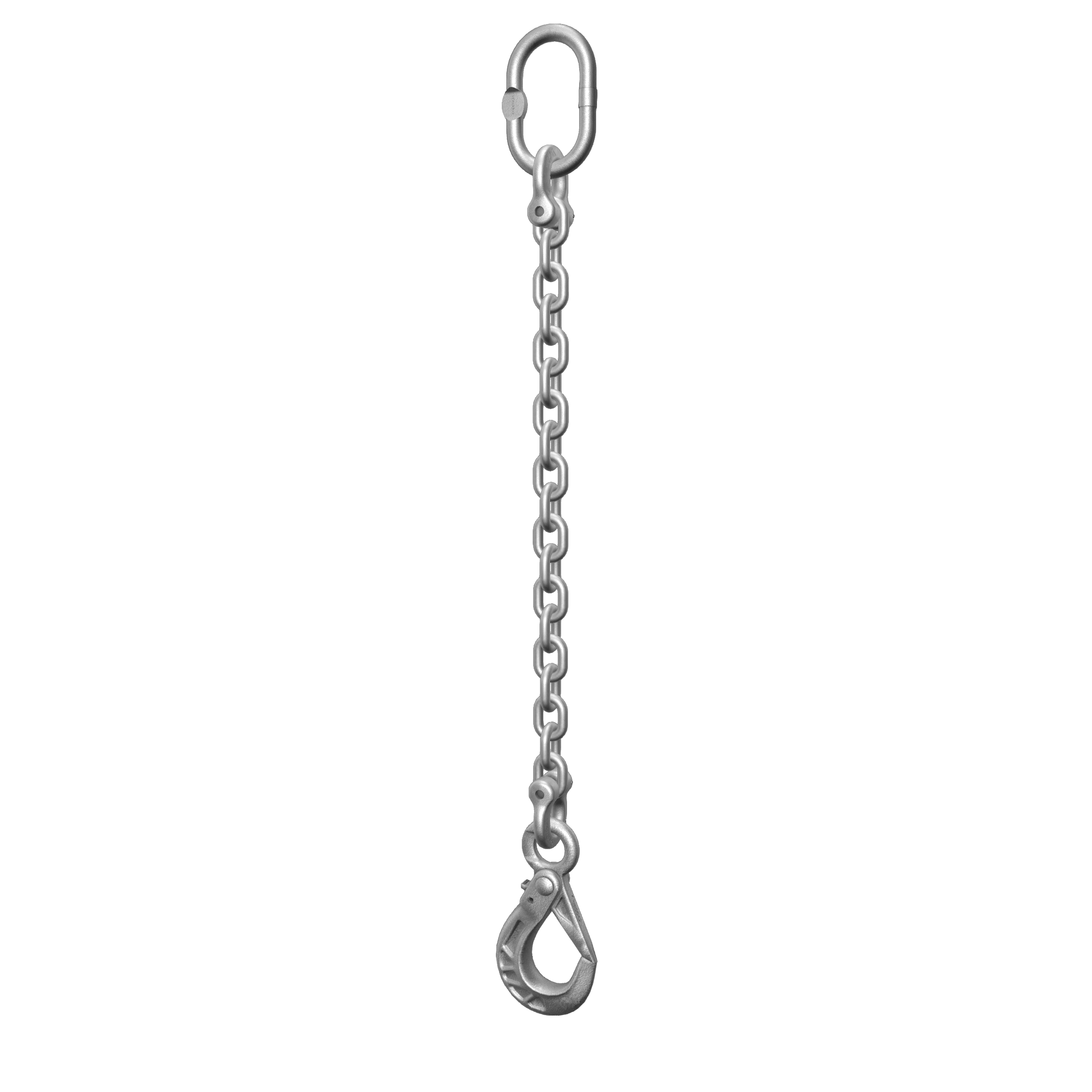 Single-leg Chain Sling - Mechanical assembly w/ Standard Connector - Safety (Self-locking) Hook (eye)