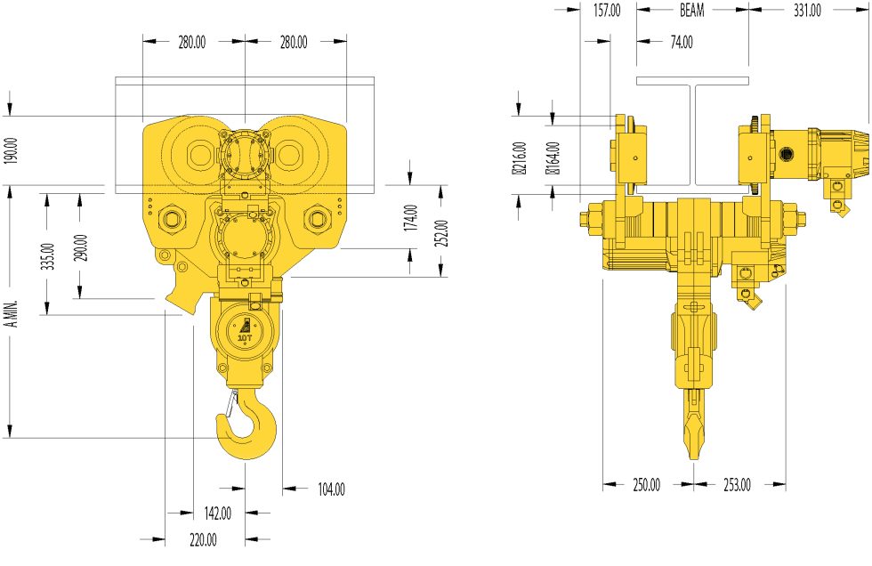 Air Monorail Trolley Hoist