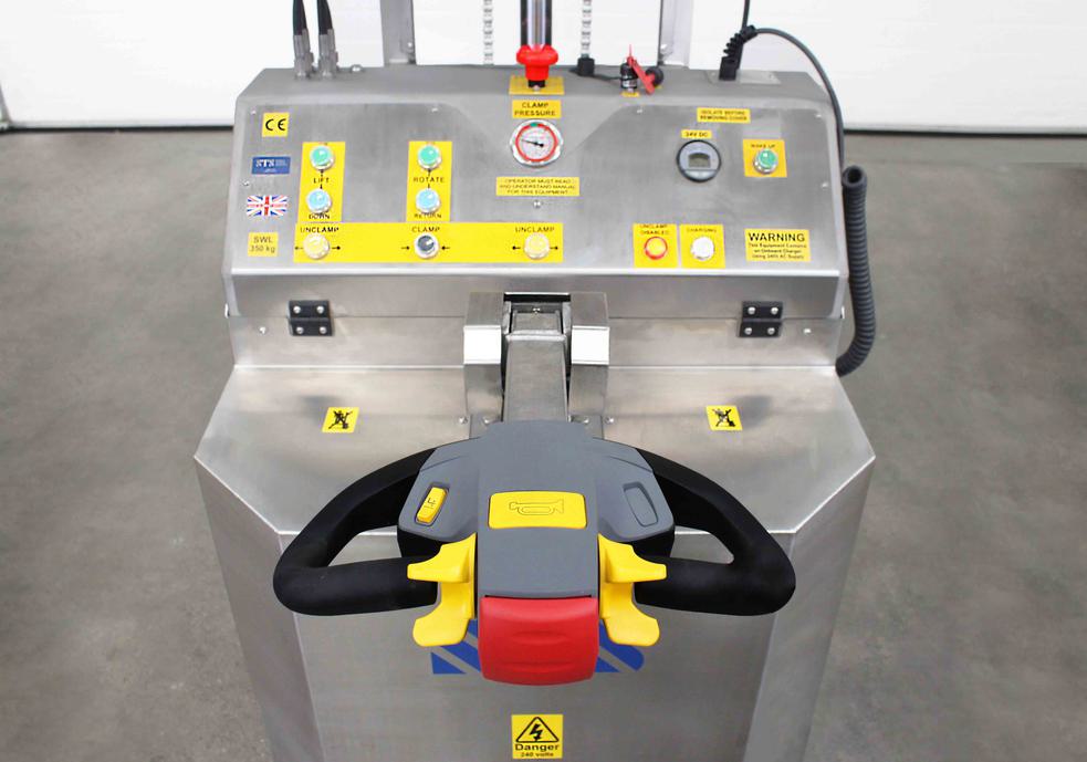 STS Power Drive Power Clamp Drum Rotator/Tipper (Electric) Stainless Steel