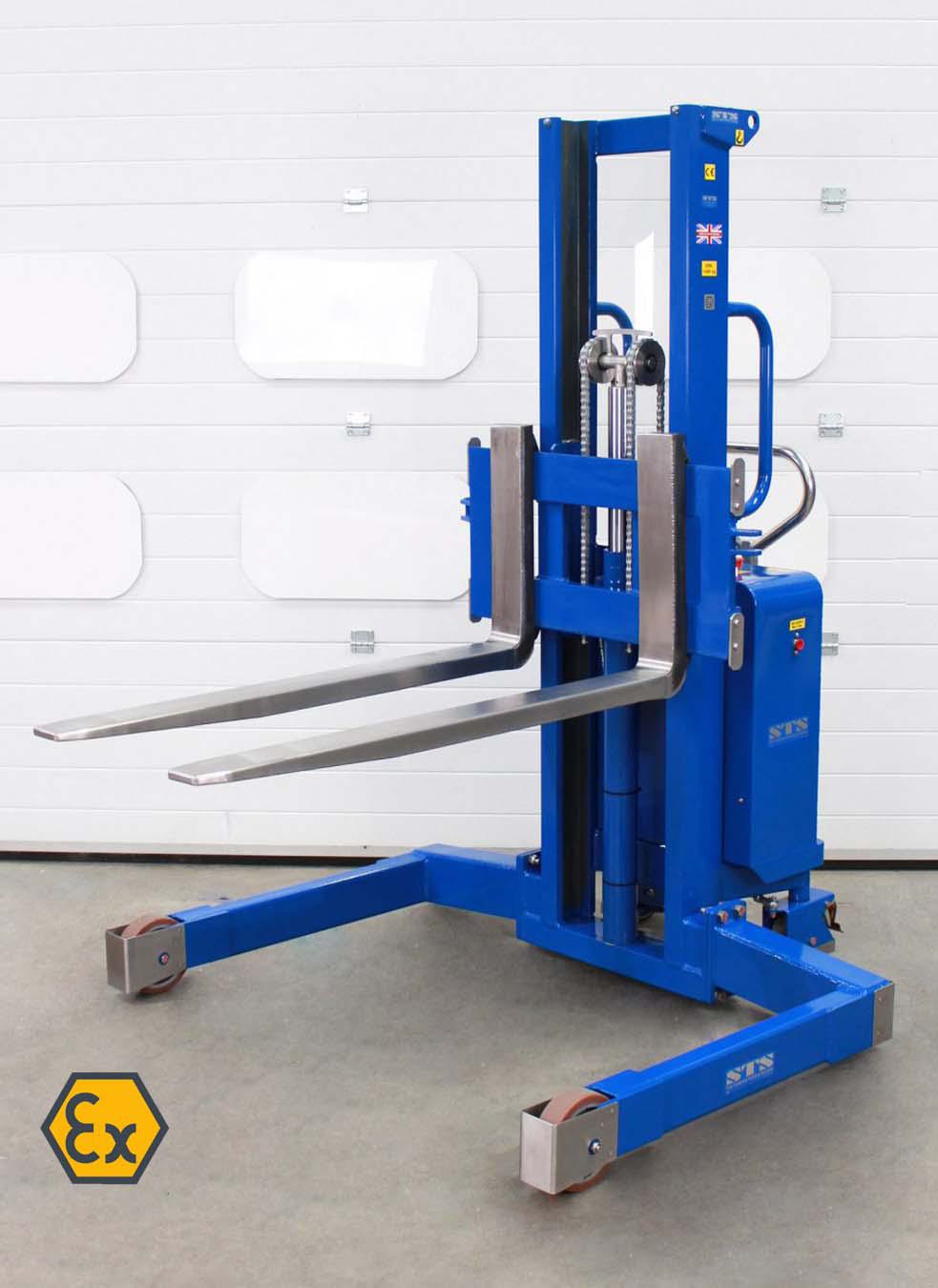 Lifting Machine Stp STS ATEX Straddle Stacker with Weighing System — Ballinphellic Lifting ...