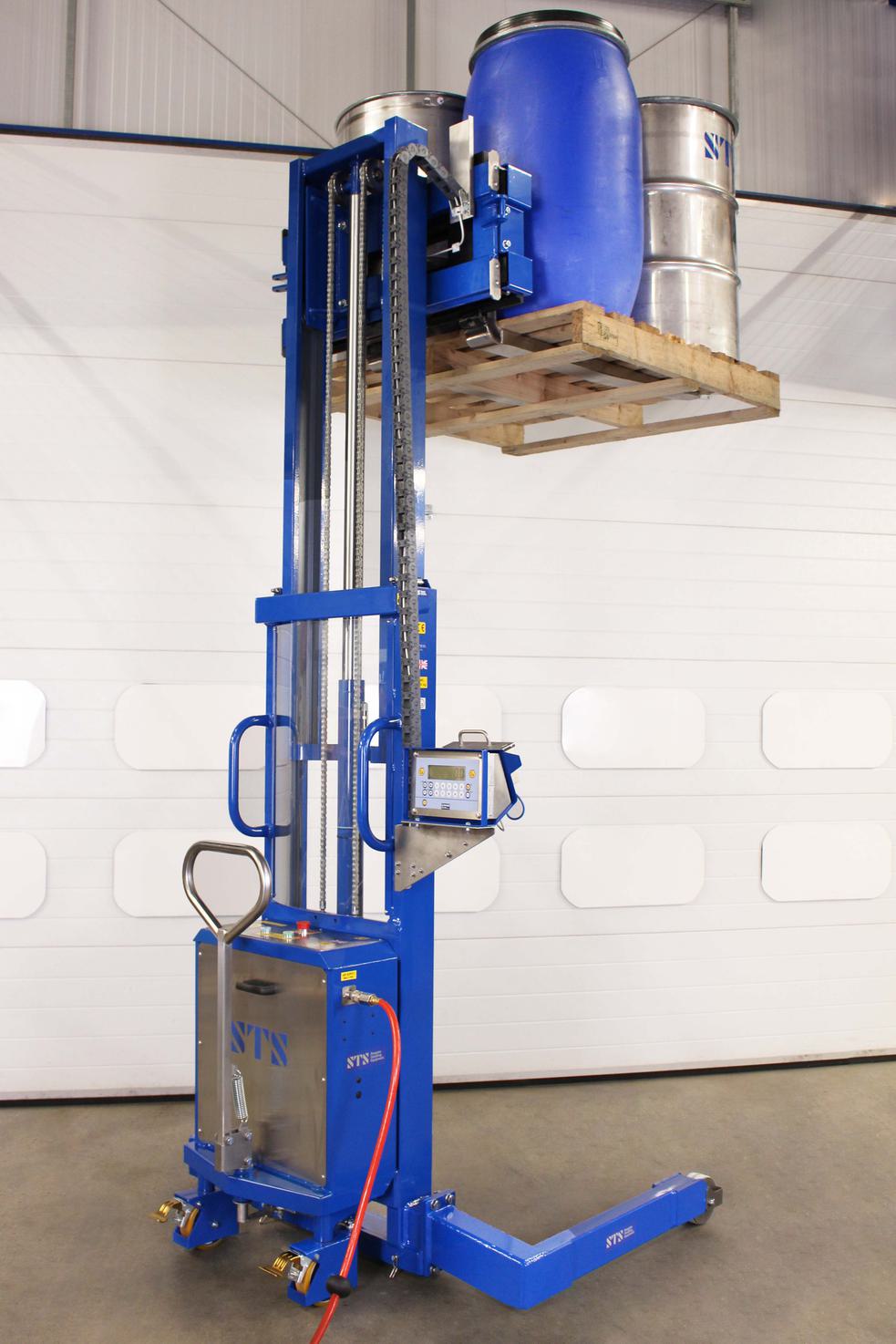 STS ATEX Telescopic Pedestrian Stacker with Weighing System