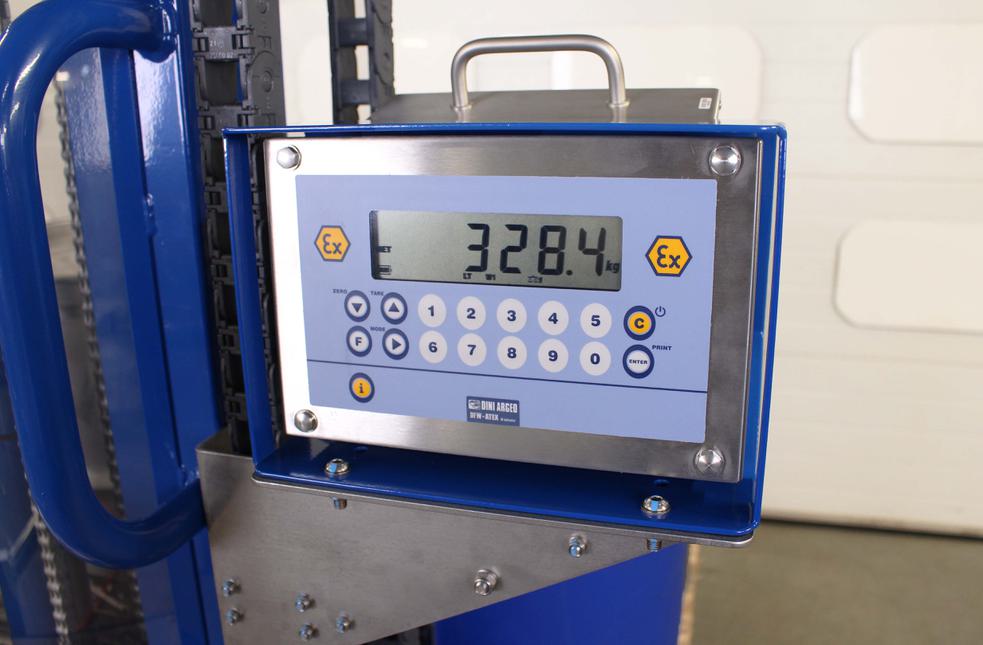 STS ATEX Telescopic Pedestrian Stacker with Weighing System