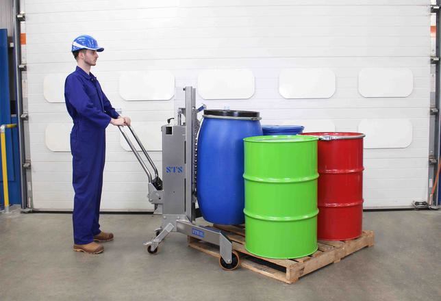 STS Corner Drum Lifting Trolley Stainless Steel