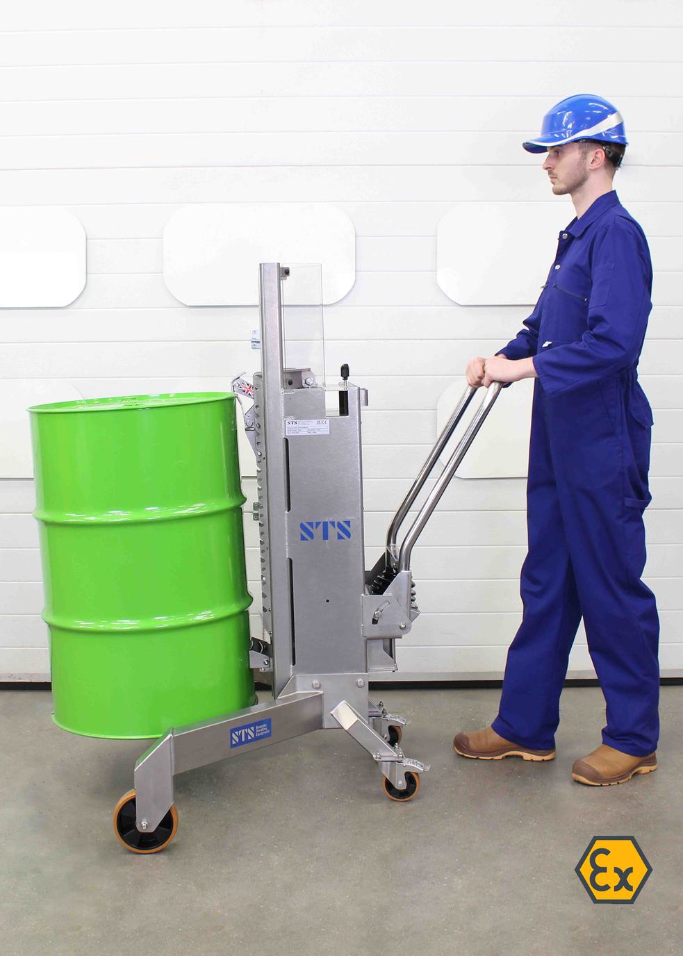 STS Corner Drum Lifting Trolley Stainless Steel