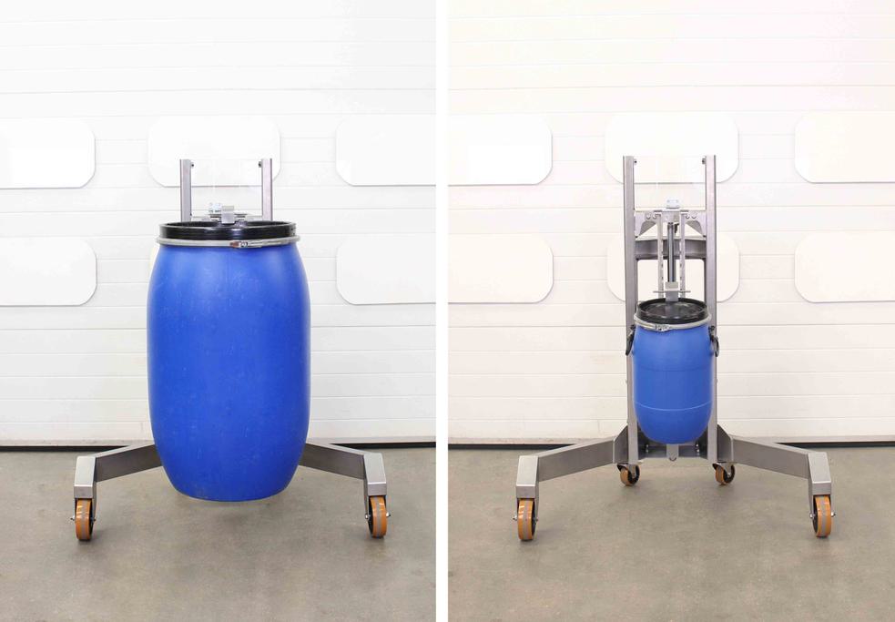 STS Corner Drum Lifting Trolley Stainless Steel