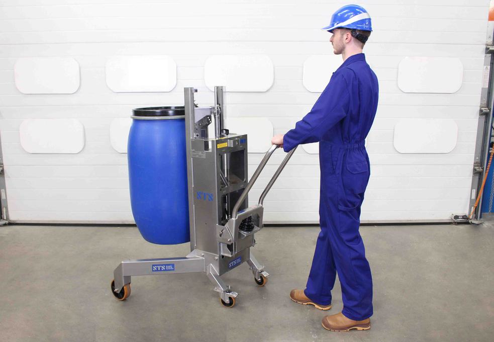 STS Corner Drum Lifting Trolley Stainless Steel