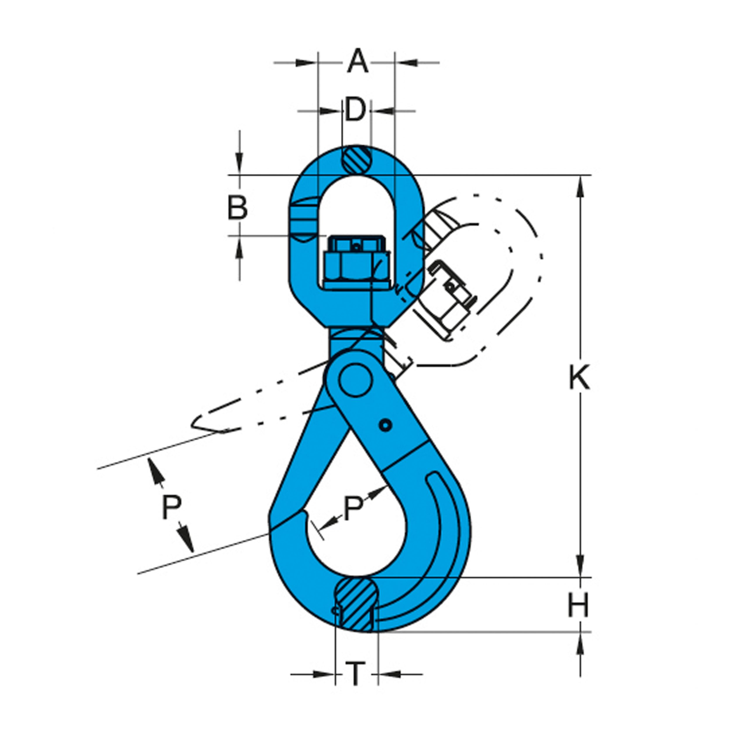 X-027 G100 Swivel Self Locking Hook