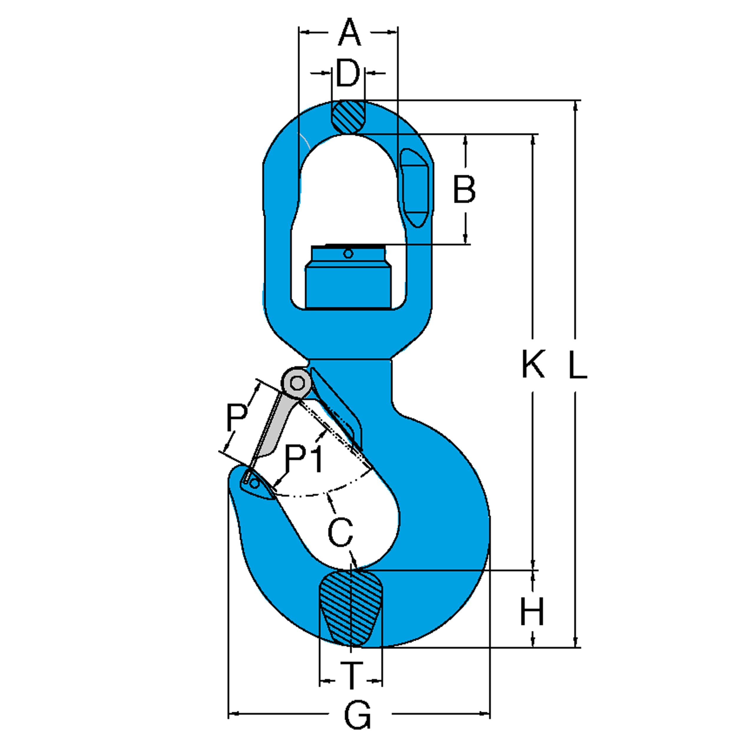 X-175N G100 Swivel Bearing Hoist Hook