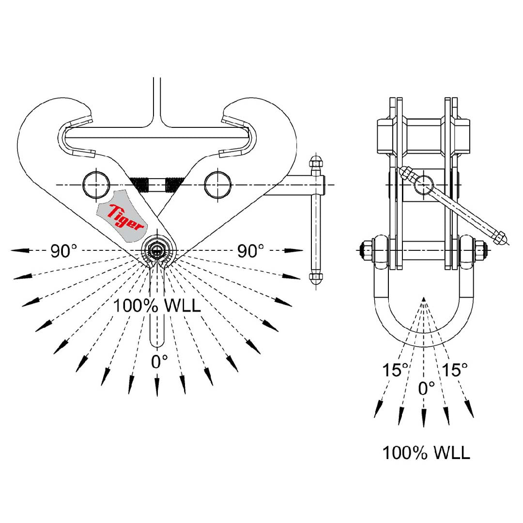 BCF Fixed Jaw Beam Clamp with Shackle