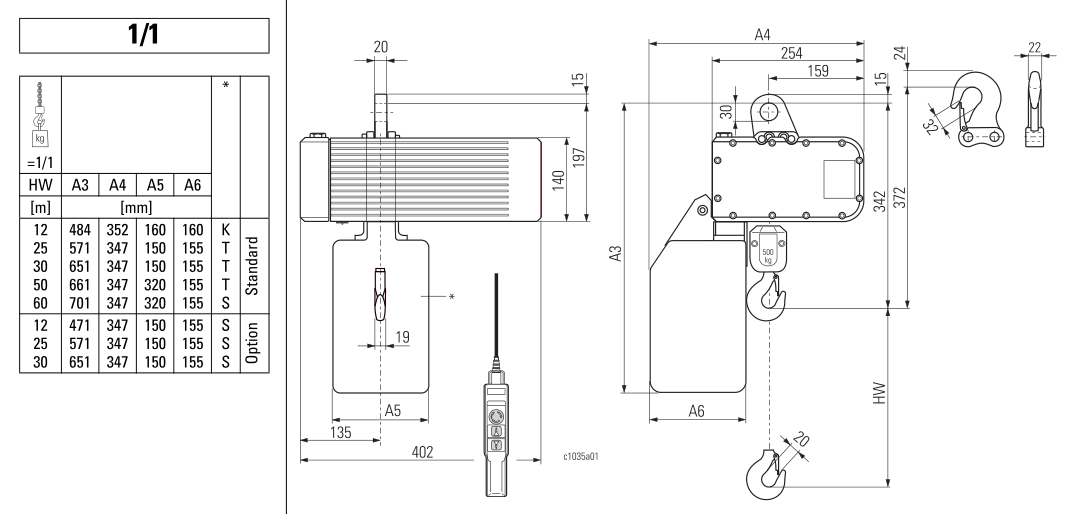 Stahl ST Electric Chain Hoist (500Kg)