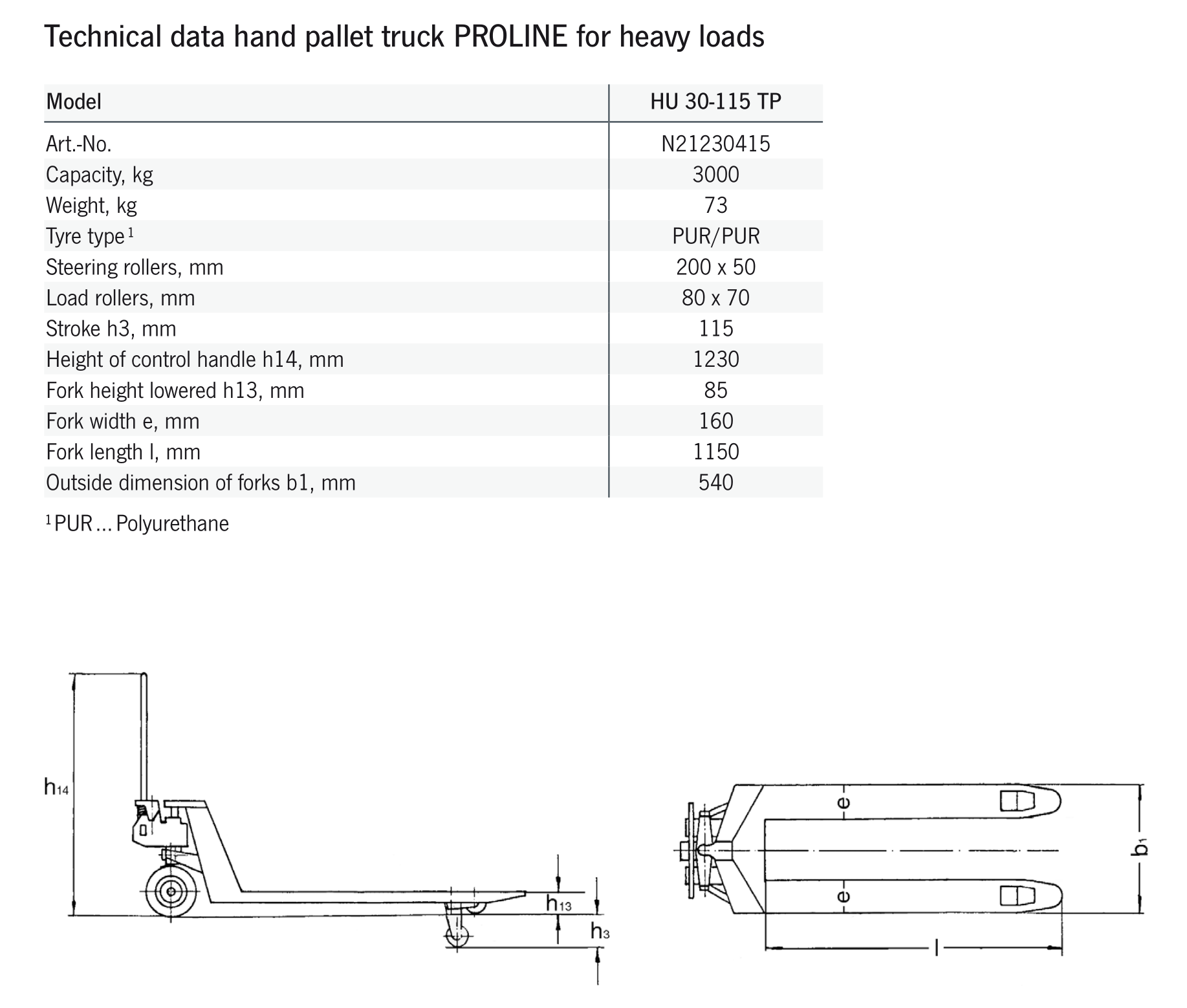 Pfaff Proline Hand Pallet Truck (Heavy Loads)
