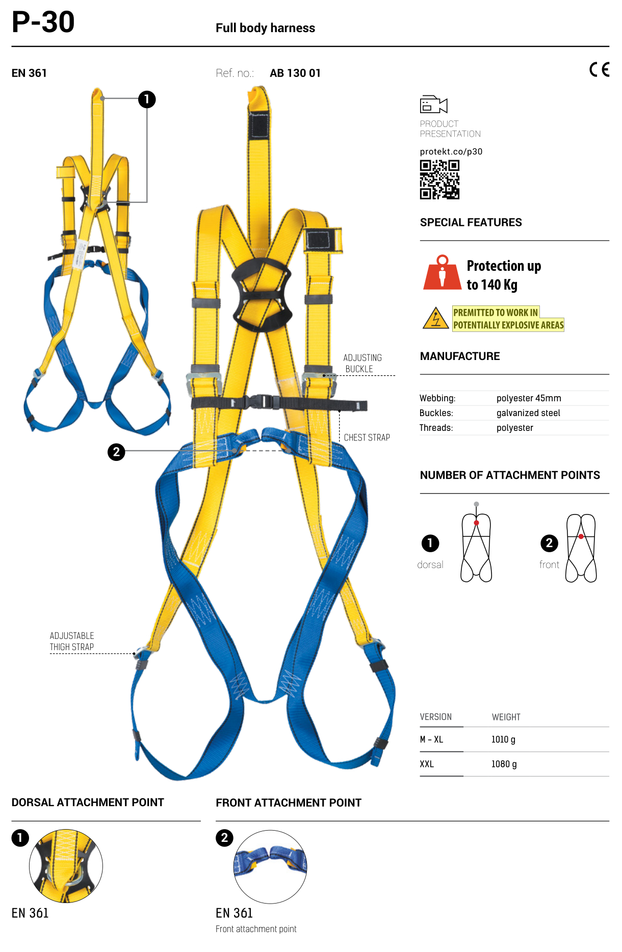 Protekt P-30 Safety Harness