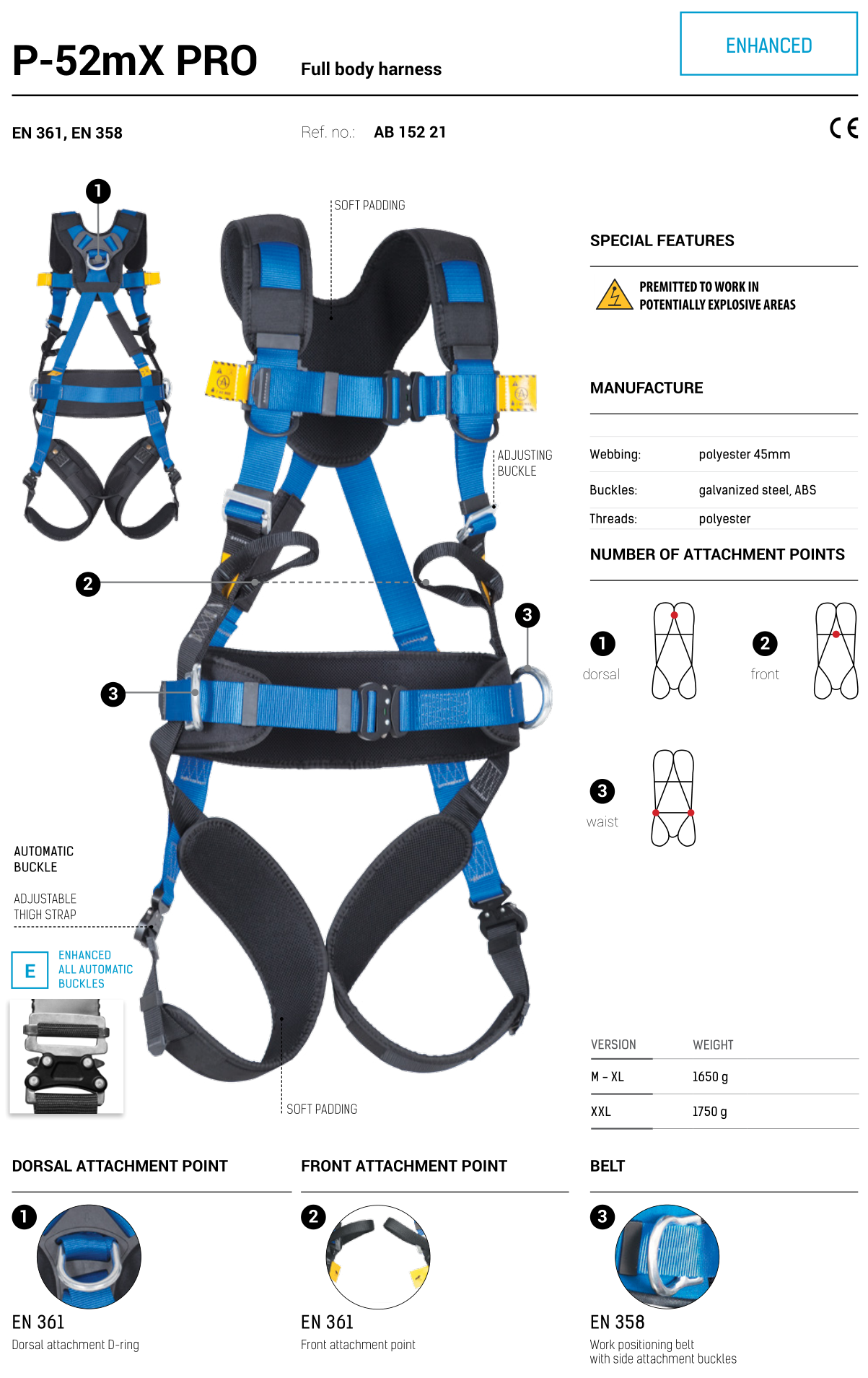 Protekt P-52mX PRO Full Body Harness
