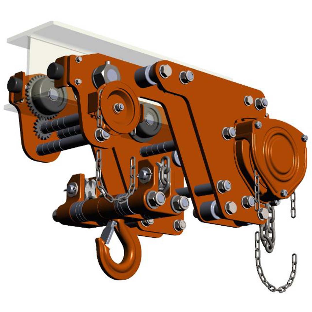 Ultra Low Headroom Combined Chain Block and Trolley